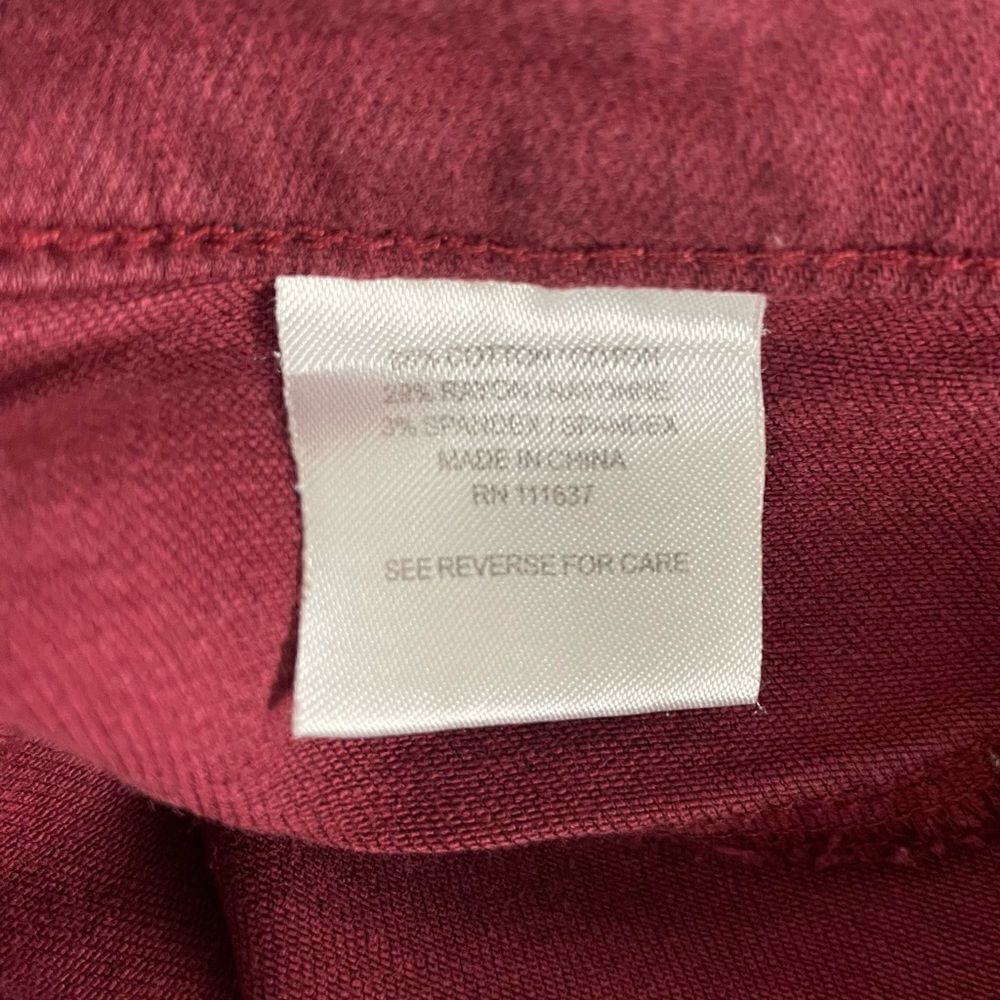 LILA RYAN Maroon Tuscany Skinny Stretch Jeans Women’s Size 32 - Picture 10 of 10